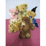 Five Modern Merrythought Teddy Bears, including Cheeky Hocus Pocus, No. 264 of 500.
