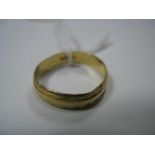 An 18ct Gold Patterned Band, (misshapen).