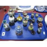 A Collection of Approximately Fifiteen Modern Cloisonné Miniature Vases, flagons and bowls,