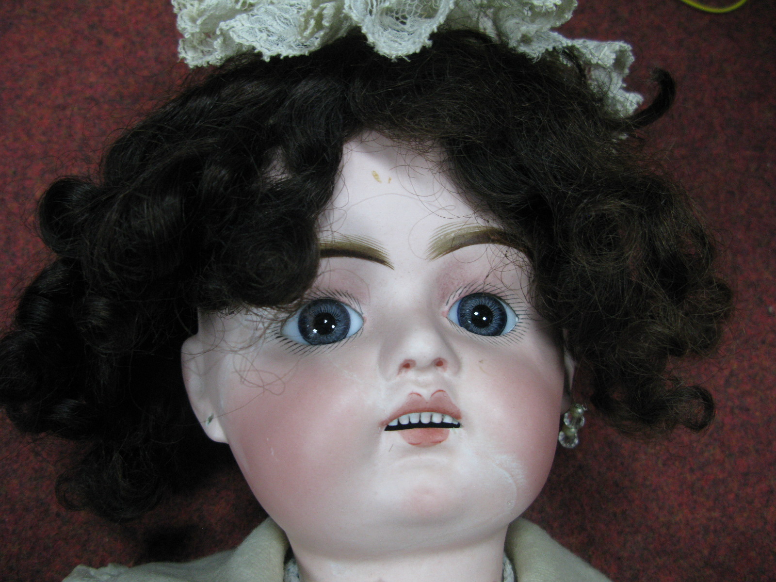 An Early XX Century Bisque Headed Doll, head stamped 14. Fixed eyes, open mouth with teeth, 73cm - Image 4 of 10