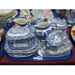 Three Blue and White Willow Pattern Tureens, Wedgwood ' 'Ferrara' and Allertons jugs, etc:- One