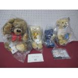 Four Modern Teddy Bears by Steiff (Danbury Mint), Merrythought (Danbury Mint) including Harris Bear,