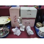 Three Nao Figures - Cupid the Frog, Will He Like Me? and a Sad Looking Hound, all with boxes. (3)