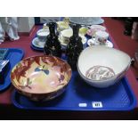 A Glyn Ware Tenby Bowl, B. P & Co Ltd Scotland lustre bowl decorated with leaves and butterflies and