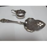 A Hallmarked Silver Lidded Mustard, complete with liner and associated spoon; and a decorative JR&