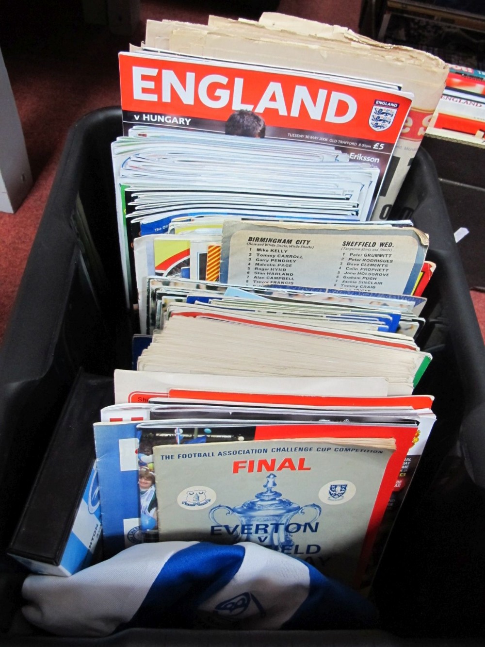 Sheffield Wednesday Quantity of Programmes, 1960's-1990's, hat, video, FA cup final programmes 1966,