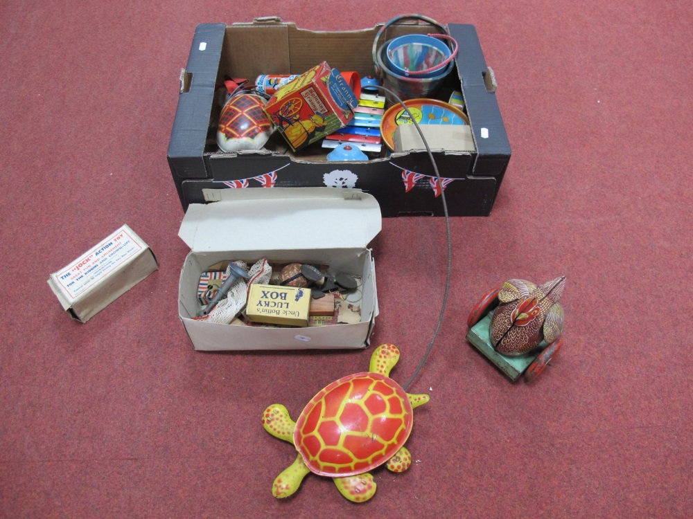 A Quantity of Tinplate and Other Toys, by Mobo, among others, all playworn.