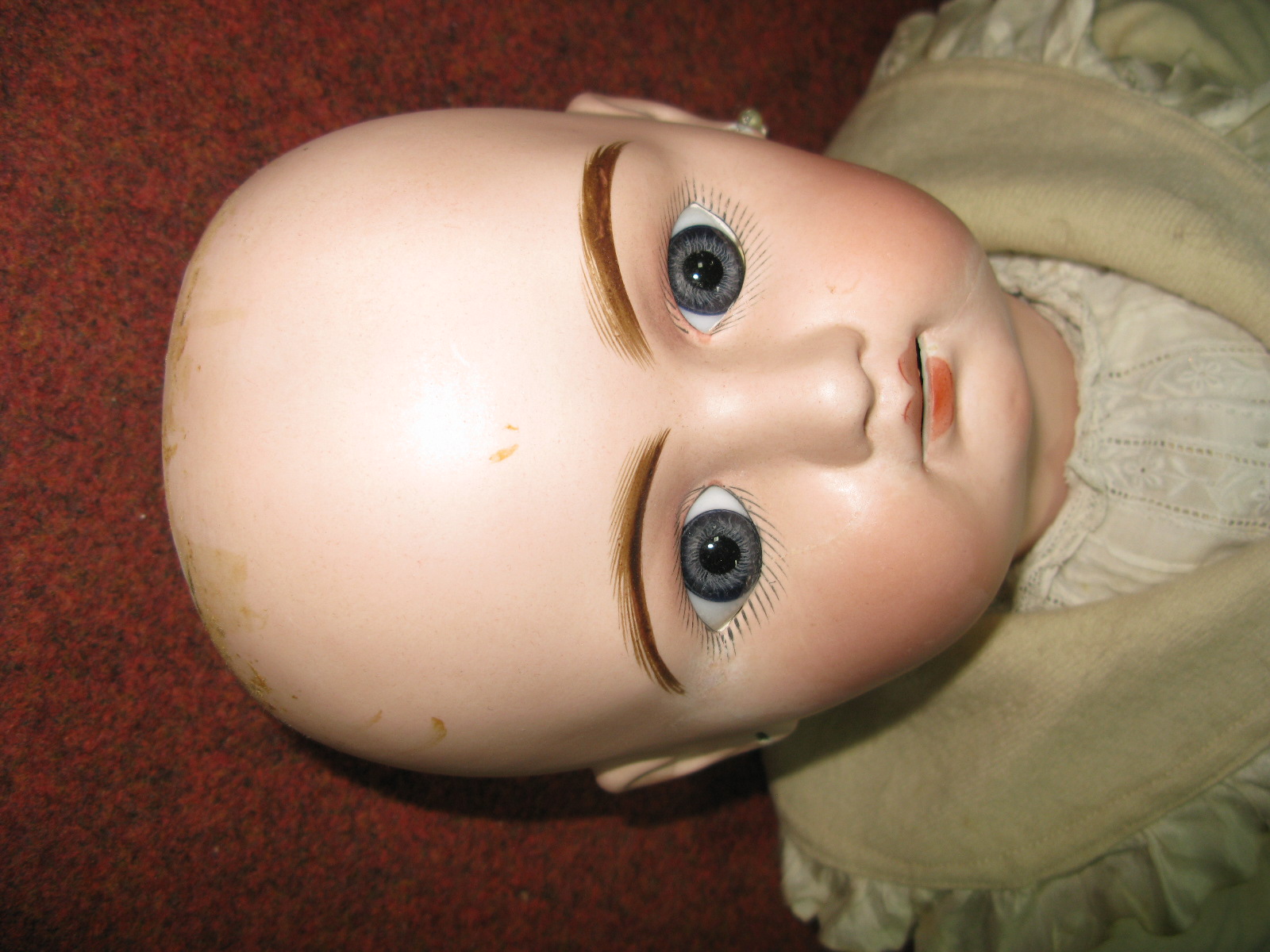 An Early XX Century Bisque Headed Doll, head stamped 14. Fixed eyes, open mouth with teeth, 73cm - Image 6 of 10