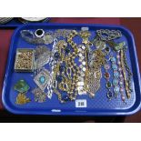 Assorted Costume Jewellery, including bracelets, necklaces, pendants on chains, earrings, etc:-