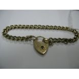 A Curb Link Bracelet, of uniform design, to 9ct gold heart shape padlock clasp.