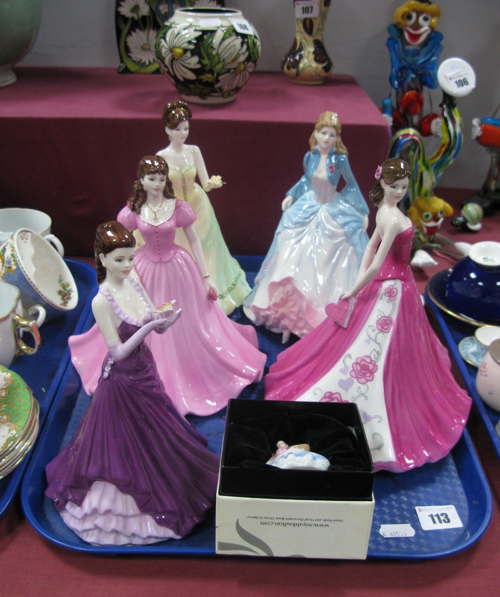 Five Coalport Figurines, including 'My Sweetheart', 'Thinking of You', 'Mary', 'Lucy', and 'With
