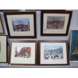 Four Terry Gorman Graphite Signed Colour Prints, including 'The Wicker', 'Down Attercliffe', 'Button
