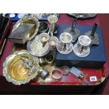 Coasters, napkin rings, candlesticks, epergne stands, etc:- One Tray