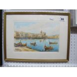 Edwin Galea (Born 1934), Watercolour, Malta, 17 x 27cm, signed lower left.