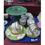 Coalport Y2665 Tea Ware, moustache cups, cabbage leaf comport:- One Tray