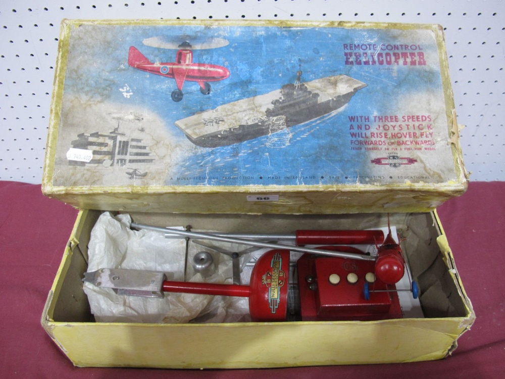 A Mid XX Century Remote Control Helicopter by 'Nulli Secundus', boxed.