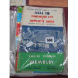 FA Cup Final Programmes 1955, (name on cover), 58, 59, 60, 62, 63 (punch holes), 65 to 69, 77, 78,