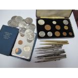 1960's and 70's Proof Coin sets, commemorative coins, "Sterling Silver", "Rolled Silver", "Rolled