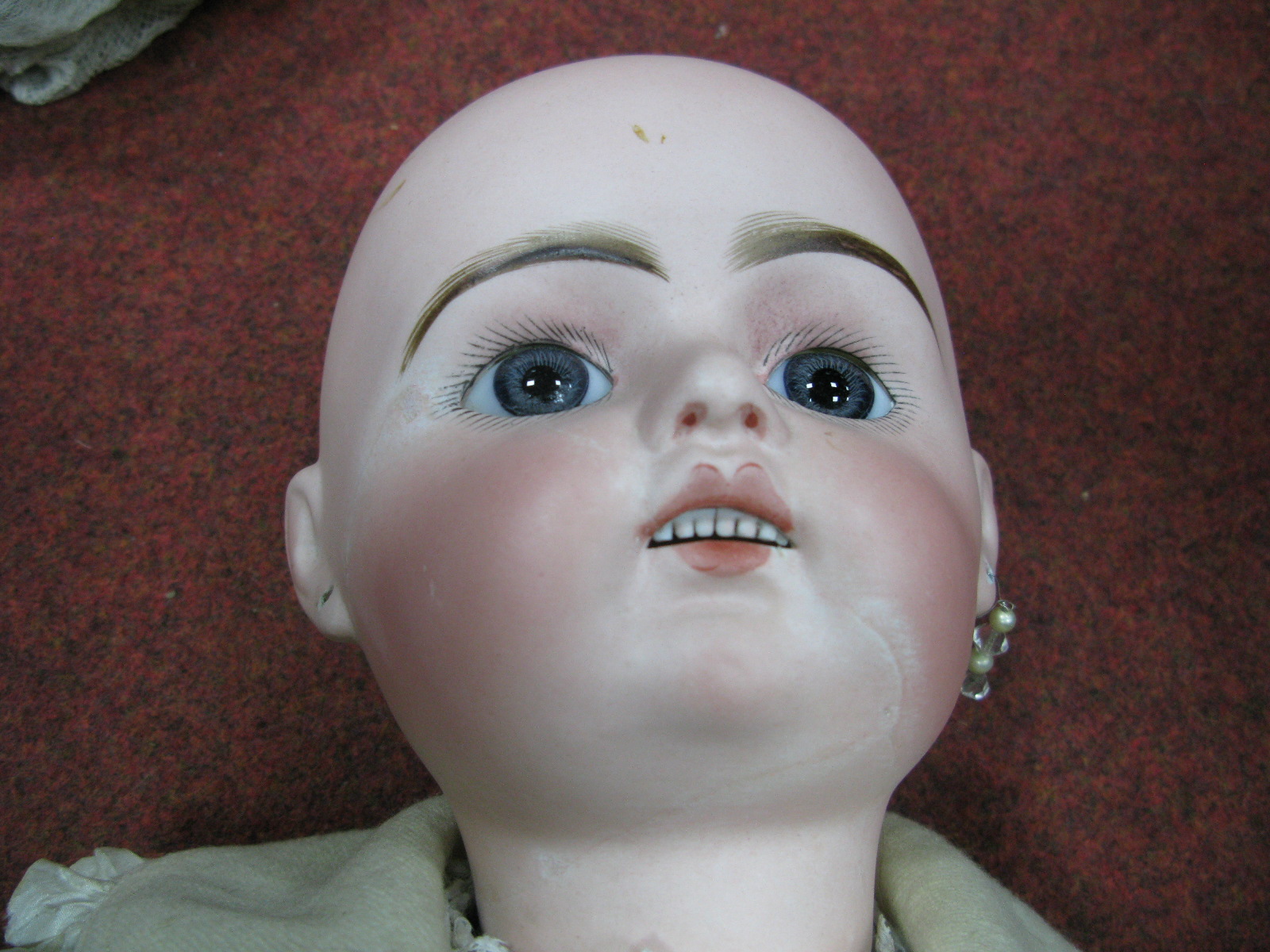 An Early XX Century Bisque Headed Doll, head stamped 14. Fixed eyes, open mouth with teeth, 73cm - Image 5 of 10