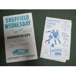 Sheffield Wednesday Programmes, 1946-7 v. Manchester City, 45-6 away at Chesterfield.