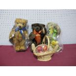 Three Modern Teddy Bears by Steiff (Danbury Mint), Merrythought (Danbury Mint), including