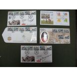 Signed First Day Cover Commemorating Football Legends, including Stanley Matthews, Tom Finney,