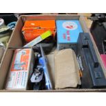 A Soldering kit, oil stove, drill stand, Stanley plane, drill bit sharpener and other items:- One