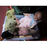 A Mid XX Century Composition Baby Doll, impressed H W to back of neck, and another doll (in