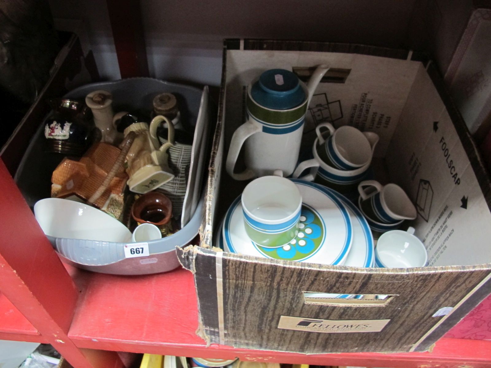 A Meakin Elite Coffee Service, circa 1970's of thirty pieces, inhalers, other ceramics:- Two Boxes