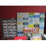 North Carolina Car Registration Plate, plus fifty-four novelty miniatures, mounted on board, and