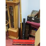 Snooker - A John Spencer Signed Cue in Case, Eaton, Surridge and three other examples,