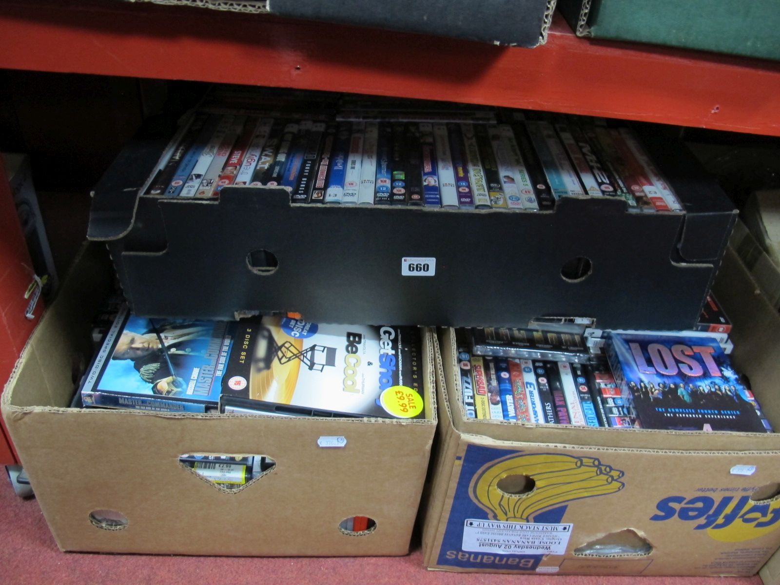 A Collection of Over 150 DVD's, many modern titles noted:- Three Boxes