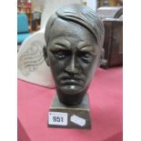 A Bronzed Bust of Adolf Hitler, 20cm tall.