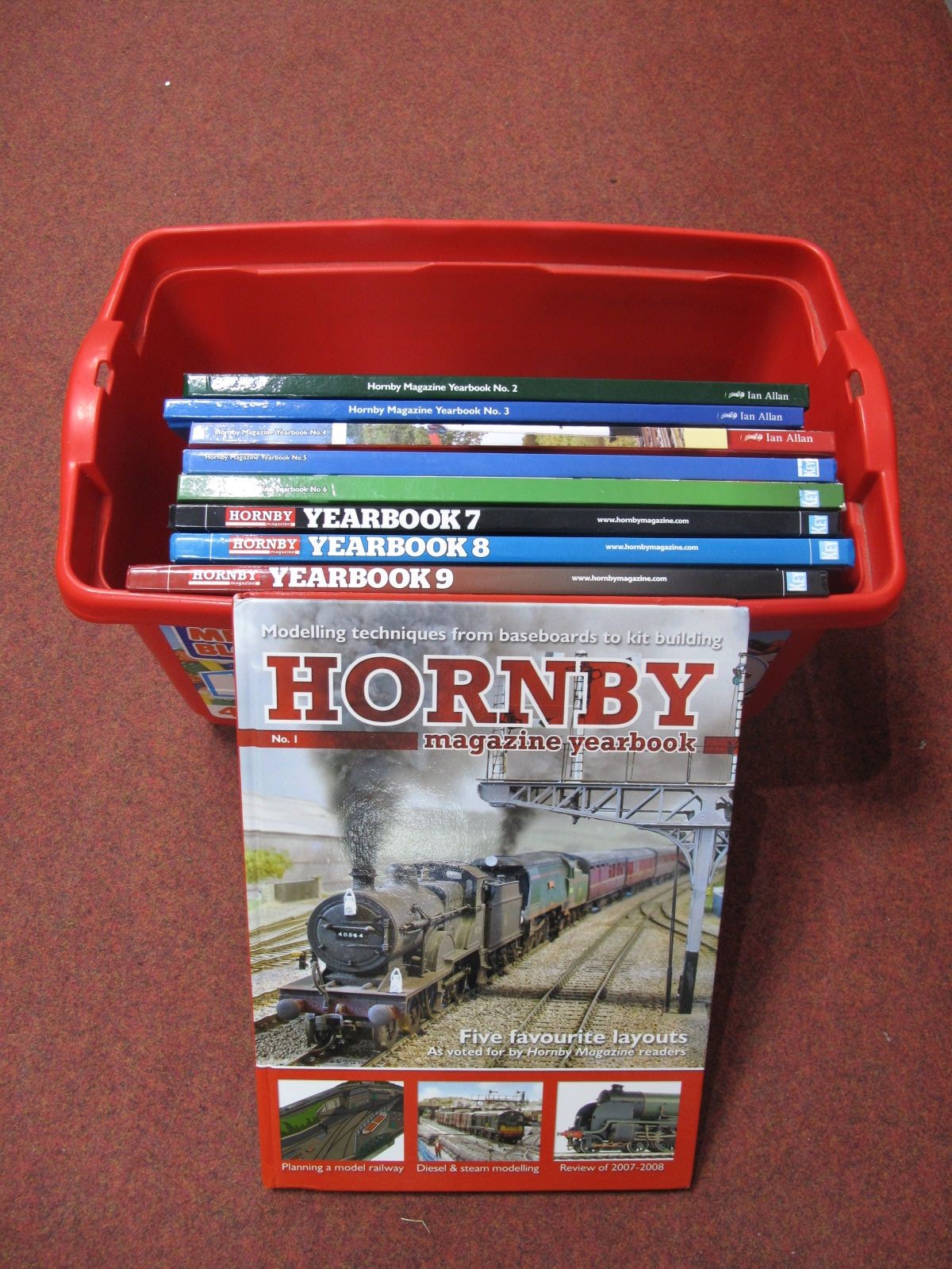 Nine Hornby 'Hardcover' Magazines Year Books, numbers 1-9.