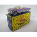 Matchbox 1-75 regular Wheel No 39 Pontiac Convertible, metalic purple body, crimson base, red