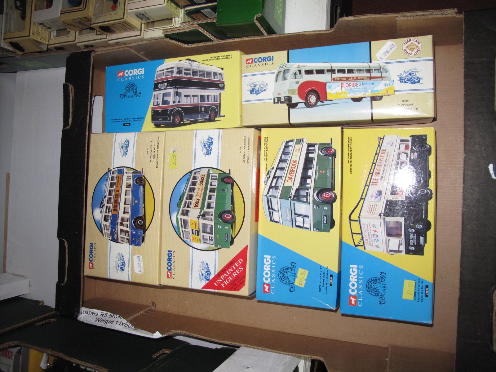 Six Diecast Corgi Classics Buses, all boxed including #97871 Karrier Bradford City.