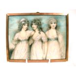 AFTER ANDREW PLIMER (1763-1839) Portriat miniature of the three Rushout sisters as The Three Graces,