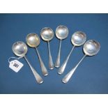 A Matched Set of Six Hallmarked Silver Old English Pattern Soup Spoons, Cooper Bros, Sheffield