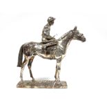 A Hallmarked Silver (Filled) Model of a Racehorse and Jockey, Camelot Silverware, Sheffield 2008,