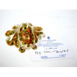 A Royal Crown Derby Porcelain Paperweight Modelled as an Octopus, an exclusive gold signature