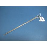 A Hallmarked Silver Meat Skewer, Thomas Ollivant, London 1792, overall length 29.7cm.