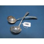 A Pair of Irish Hallmarked Silver Sauce Ladles, William Ward, Dublin 1802, total weight 115grams. (