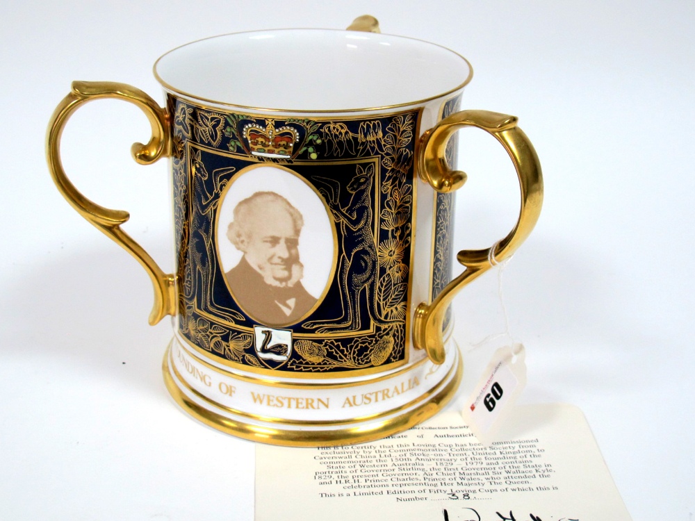 A Caverswall China Loving Cup Commemorating the 150th Anniversary of the Founding of the State of