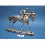 A Hallmarked Silver (Filled) Model of a Racehorse and Jockey, Camelot Silverware, Sheffield 2005,