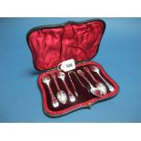 A Set of Six Hallmarked Silver Teaspoons, Lee & Wigfull, Sheffield 1902, together with matching