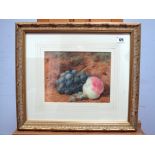 FREDERICK THOMAS UNDERHILL (Fl. 1848-1870) Still Life of Black Grapes and Peaches, watercolour,