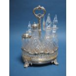 A Hallmarked Silver Condiment Stand, Hy Wilkinson & Co, Sheffield 1848, of oval form with