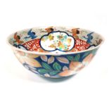 A Late XIX Century Japanese Pottery Bowl, of circular form, decorated in the Imari palette, the