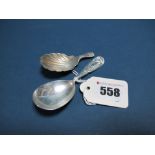 A Hallmarked Silver Caddy Spoon, Holland, Aldwinckle & Slater, London 1900, with decorative