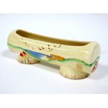 A Clarice Cliff Pottery Flower Trough, shape number 731, painted in the 'Taormina' pattern of a